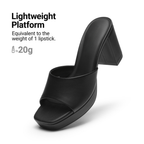 Leather Block Heel Mules – One Strap. Pure Leather