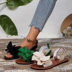 Bow Slingback Flat Sandals