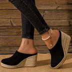 Florence - Suede Wedge Mules