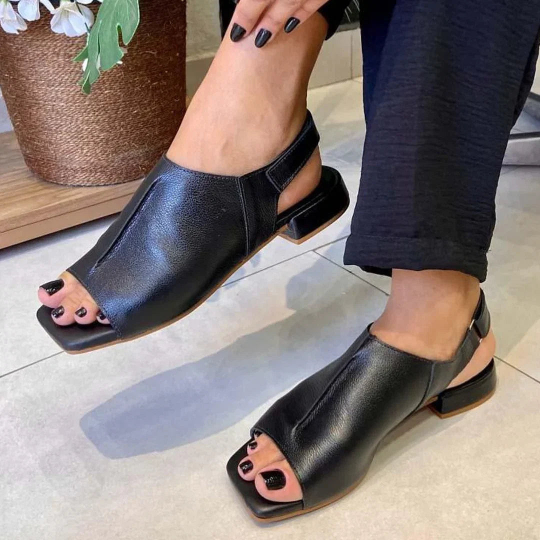 Vera Leather Block Heel Sandals