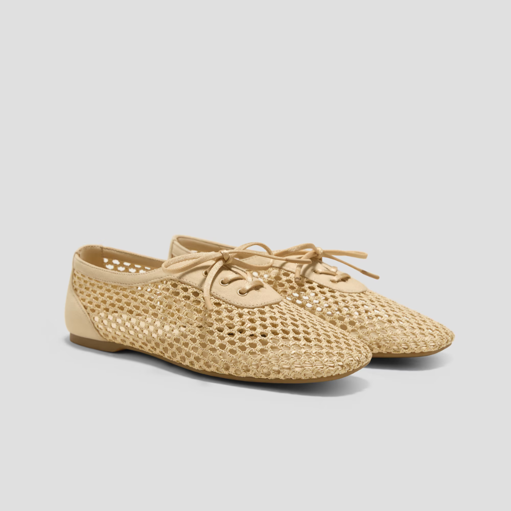 Capri Mesh Lace-Up Flats – Feather-Light Summer Walks