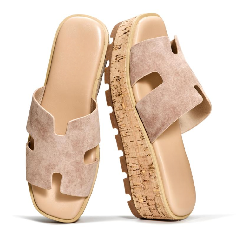 Leather Foam Slide Sandals