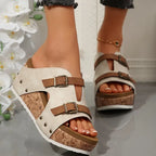 Siena Cork Wedge Sandals