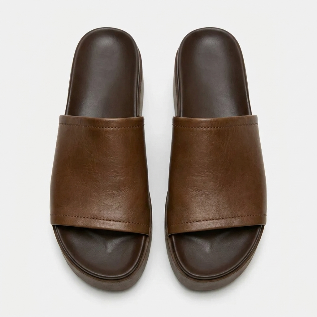 Arwinn Leather Platform Slides