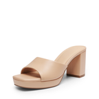 Leather Block Heel Mules – One Strap. Pure Leather
