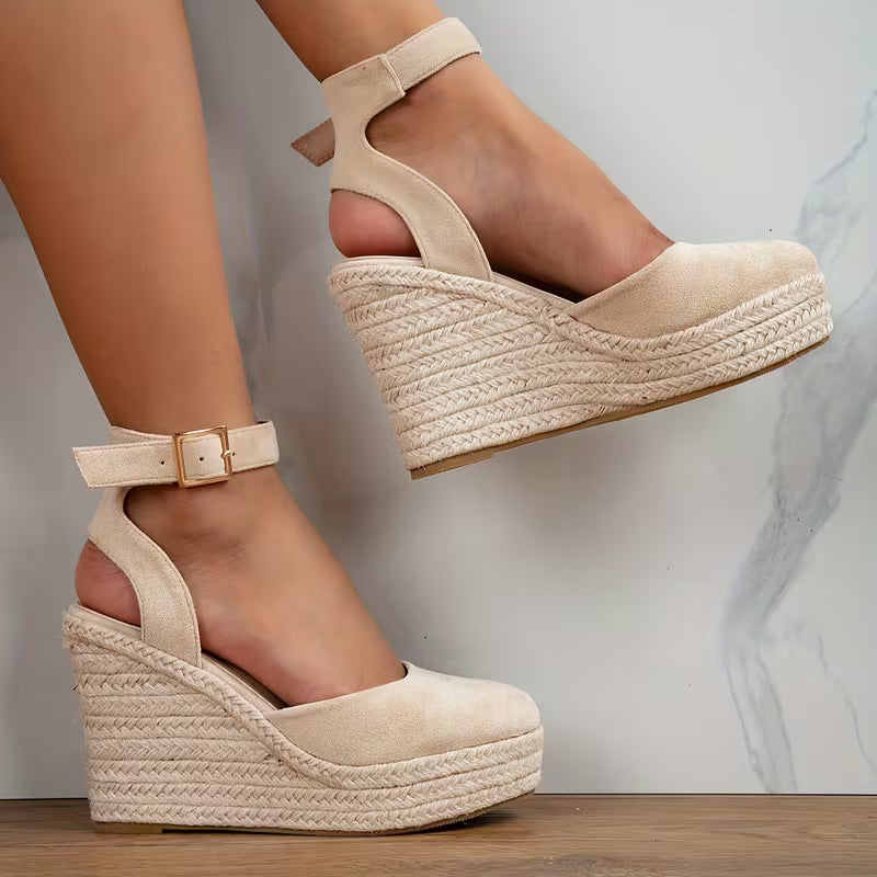 Barcelona - Ankle Strap Espadrille Wedges
