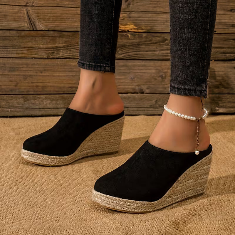 Florence - Suede Wedge Mules