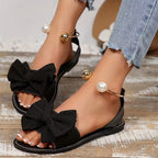 Bow Slingback Flat Sandals