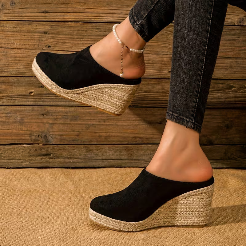 Florence - Suede Wedge Mules