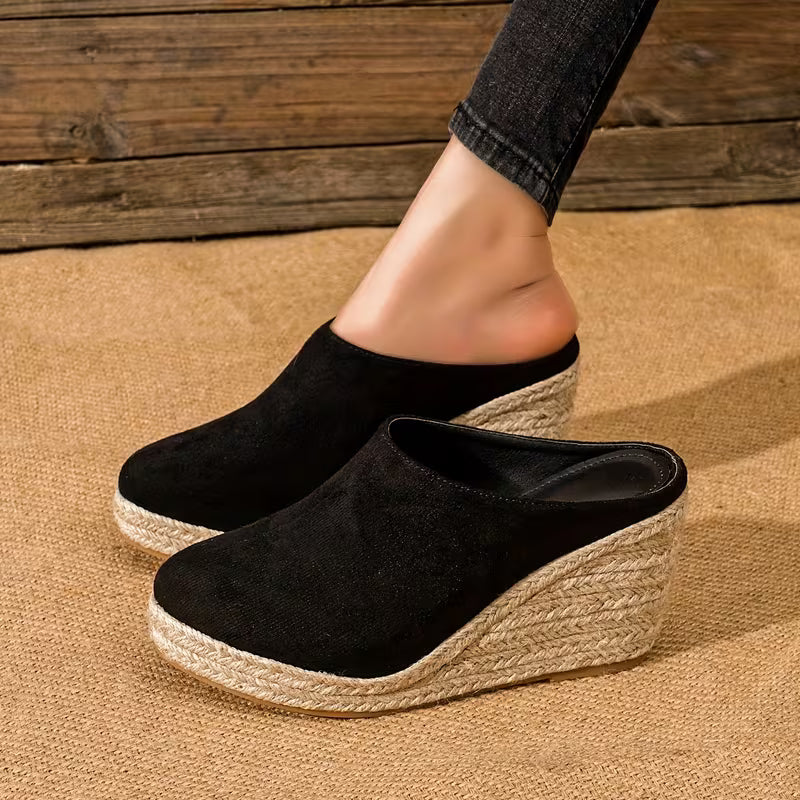 Florence - Suede Wedge Mules