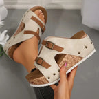 Siena Cork Wedge Sandals