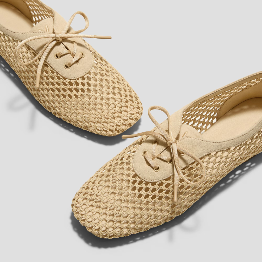 Capri Mesh Lace-Up Flats – Feather-Light Summer Walks