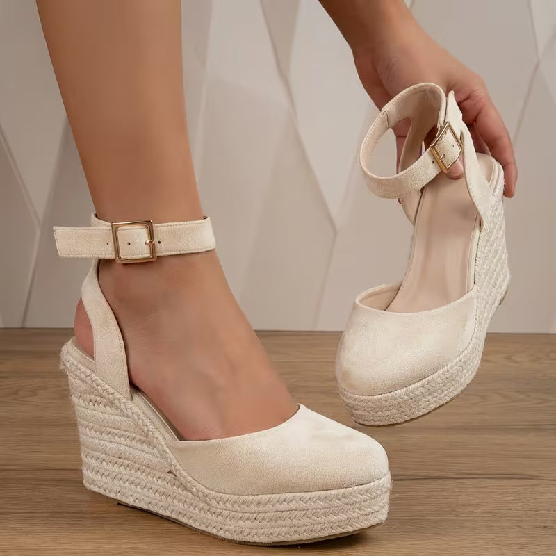 Barcelona - Ankle Strap Espadrille Wedges