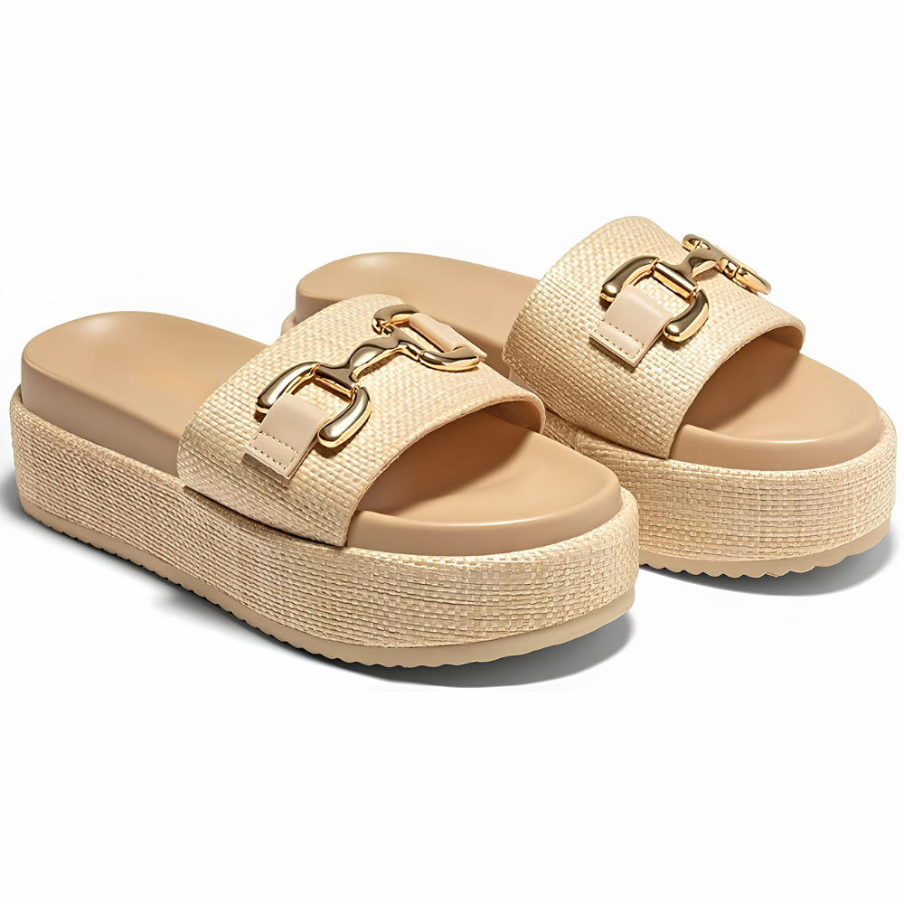 Portofino Raffia Platform Slides – Slip On, Stay All Day