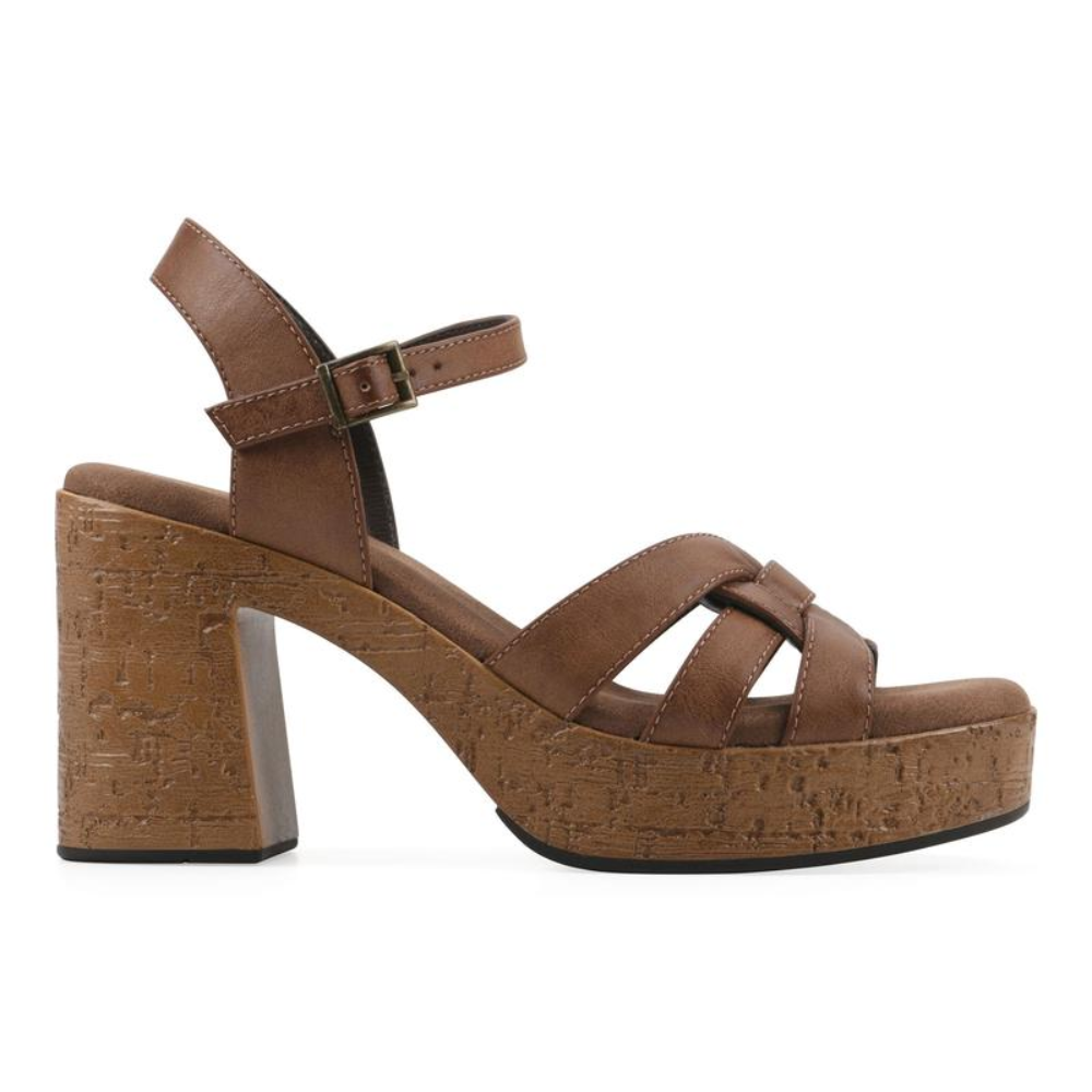 Barista Cork Block Heel Sandals