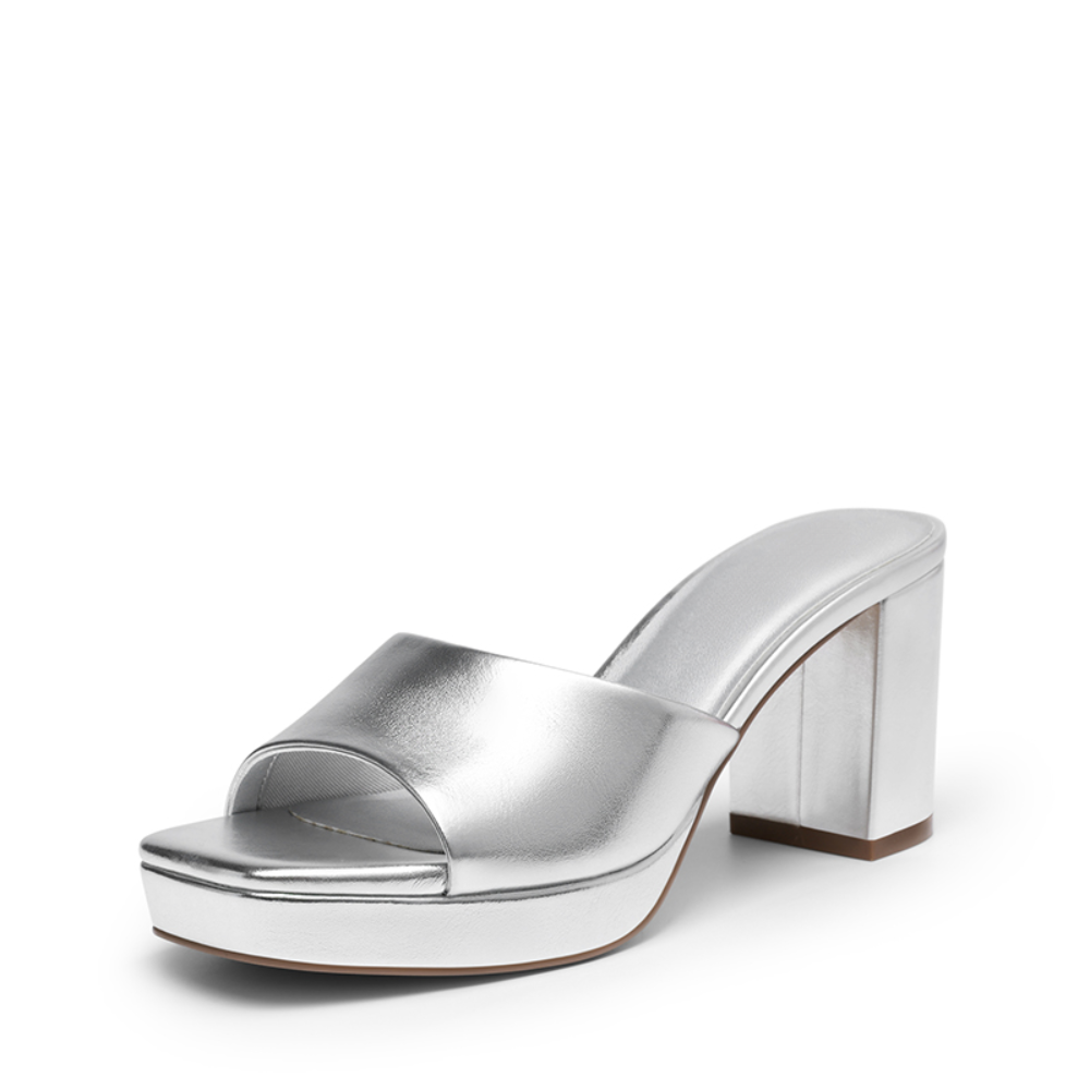 Leather Block Heel Mules – One Strap. Pure Leather