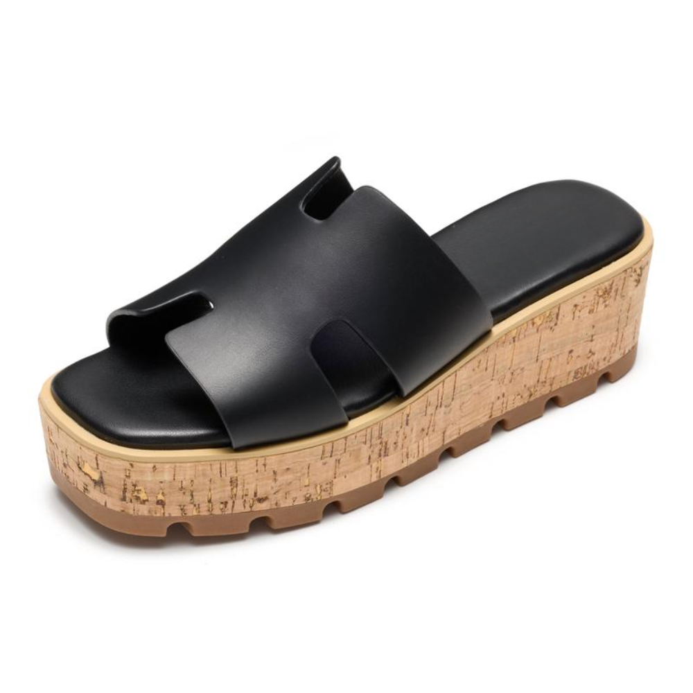 Leather Foam Slide Sandals