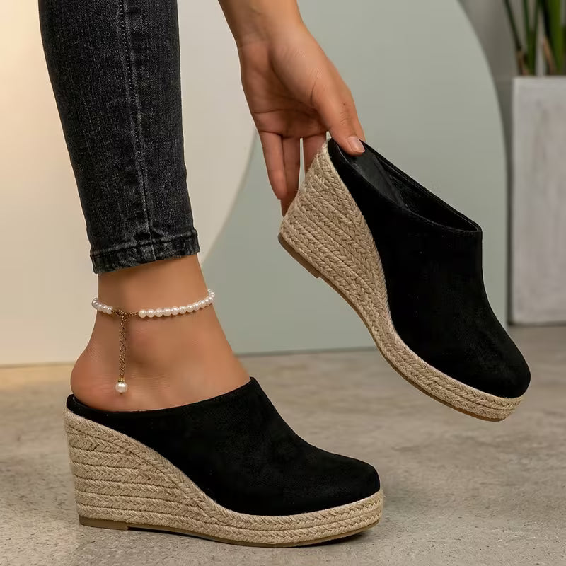 Florence - Suede Wedge Mules