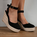 Barcelona - Ankle Strap Espadrille Wedges