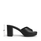 Leather Block Heel Mules – One Strap. Pure Leather
