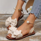 Bow Slingback Flat Sandals