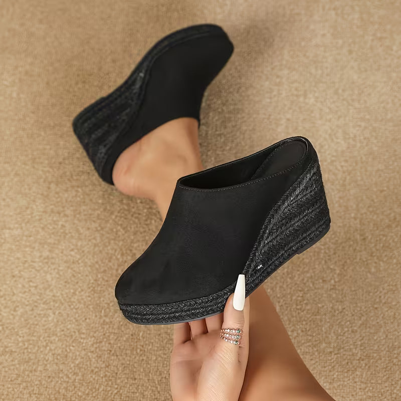 Florence - Suede Wedge Mules