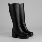 Milano Wide-Calf Platform Boots – Pull-On Comfort, All-Day Confidence