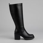 Milano Wide-Calf Platform Boots – Pull-On Comfort, All-Day Confidence