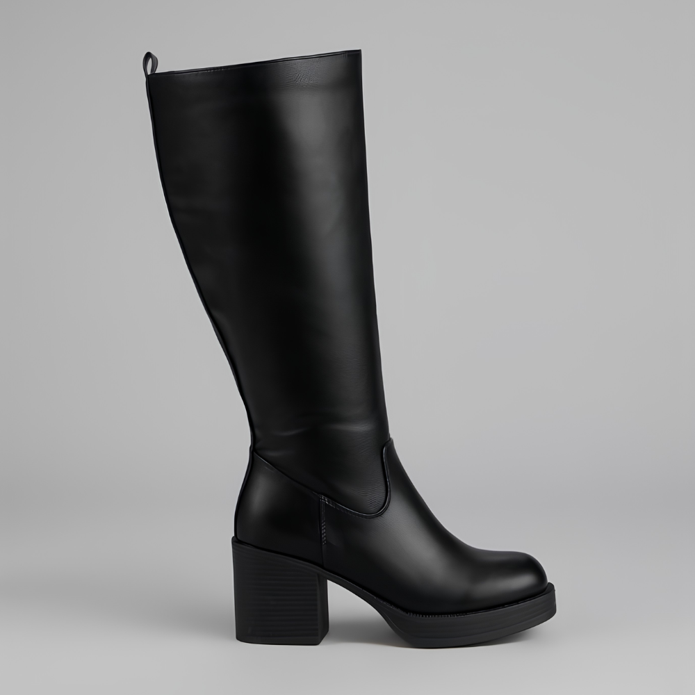Milano Wide-Calf Platform Boots – Pull-On Comfort, All-Day Confidence