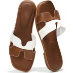 Tessa Raffia Slide Sandals – Pure Memory Foam Comfort, All Day