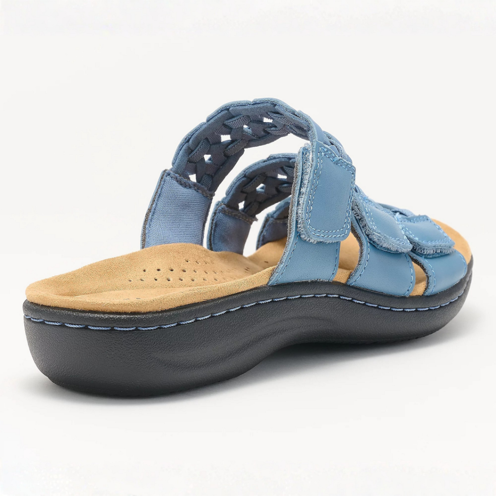 Riviera Triple-Strap Leather Slides – All-Day Cushion Comfort