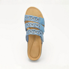 Riviera Triple-Strap Leather Slides – All-Day Cushion Comfort