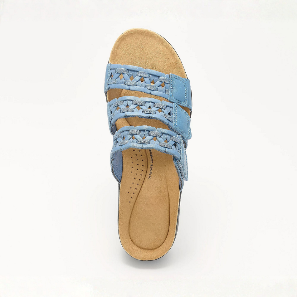 Riviera Triple-Strap Leather Slides – All-Day Cushion Comfort