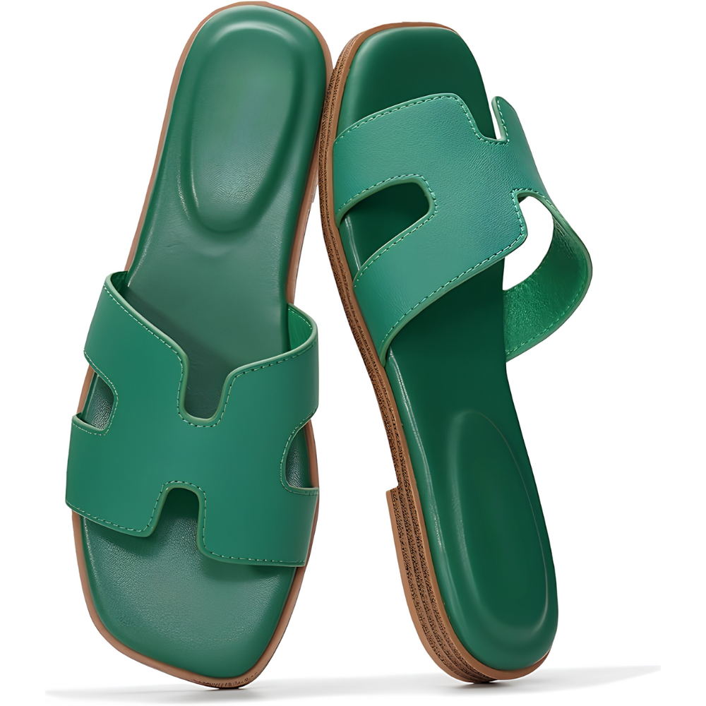 Tessa Raffia Slide Sandals – Pure Memory Foam Comfort, All Day