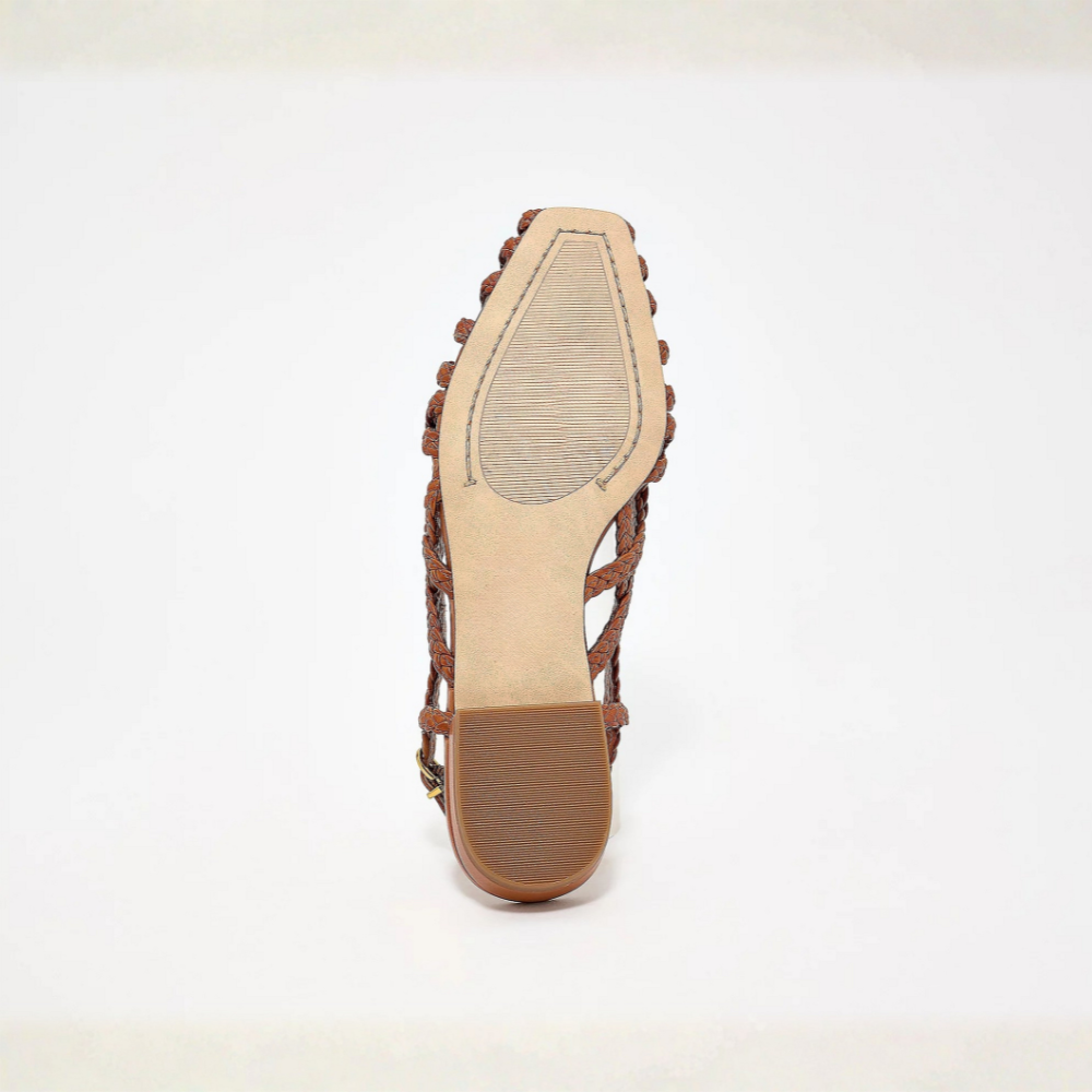 Aria Braided Leather Slingback Flats – Effortless Summer Comfort, All Day