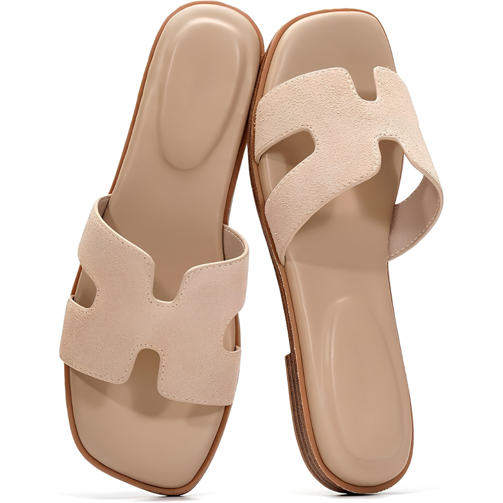 Tessa Raffia Slide Sandals – Pure Memory Foam Comfort, All Day