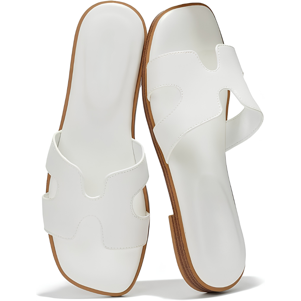 Tessa Raffia Slide Sandals – Pure Memory Foam Comfort, All Day